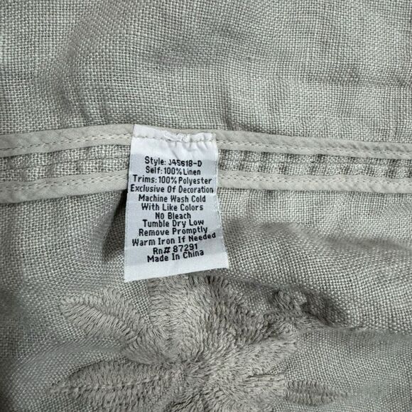 Johnny Was Sadie Heavy Linen Coat Gray Women’s Open Front Long Jacket Size M/L - Picture 9 of 14